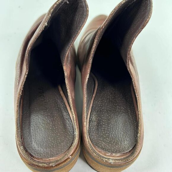 Matisse Augustine Mules US 7.5 M Brown Ruched Leather Vamp Slip-On Shoes - Picture 9 of 10